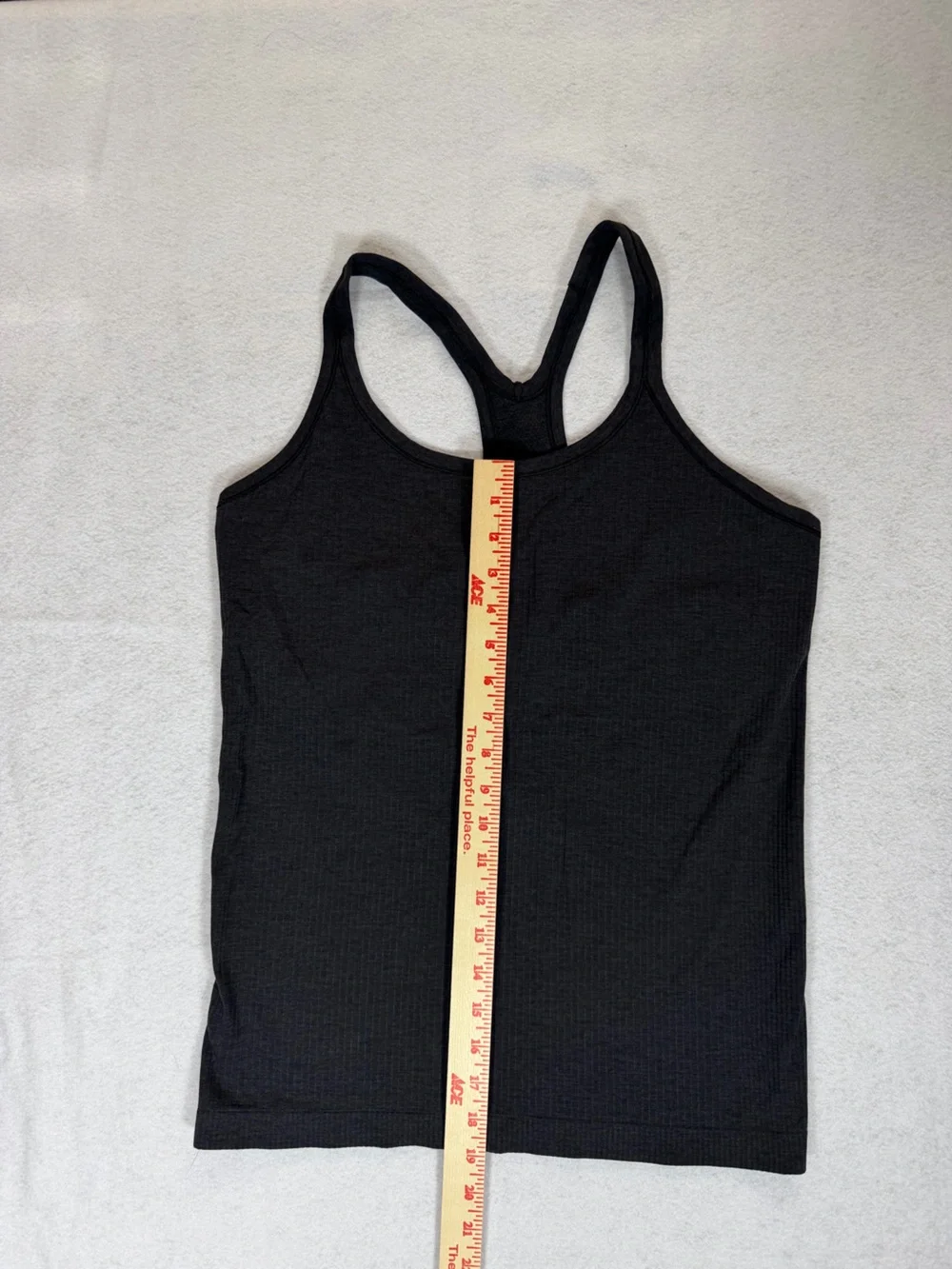 Lululemon Ebb to Street Racerback Tank Heathered Black / Graphite Size 12